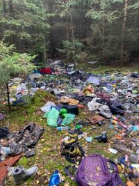 Klienti Kladenského červeného kříže vyčistili les. Sebrali 1,6 tuny odpadů!