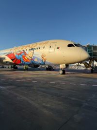 Na Ruzyni létalo letadlo Etihad se superhrdiny