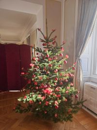 Na zámku Lány se venku sází stromy, uvnitř jsou už Vánoce