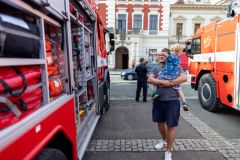 Ve Slaném na Masarykově náměstí se koná Hurá do školy, děti si mohou vyzkoušet práci hasičů