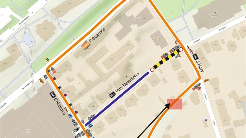 V sobotu proběhne &uacute;pln&aacute; uzav&iacute;rka ulice V&iacute;ta Nejedl&eacute;ho