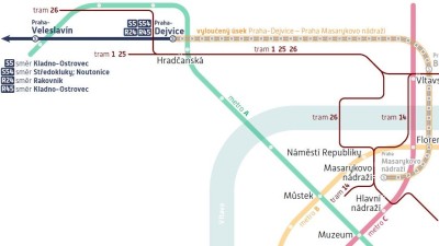 Blíží se velká výluka kladenských vlaků na Masaryčku