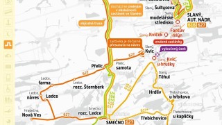 Silnice mezi Slan&yacute;m a Kv&iacute;cem je uzavřen&aacute;