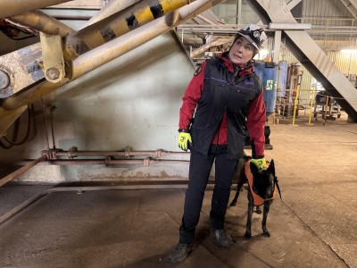 Psí záchranáři cvičili na obřím rypadle v lomu ČSA: trénink, který může zachraňovat životy